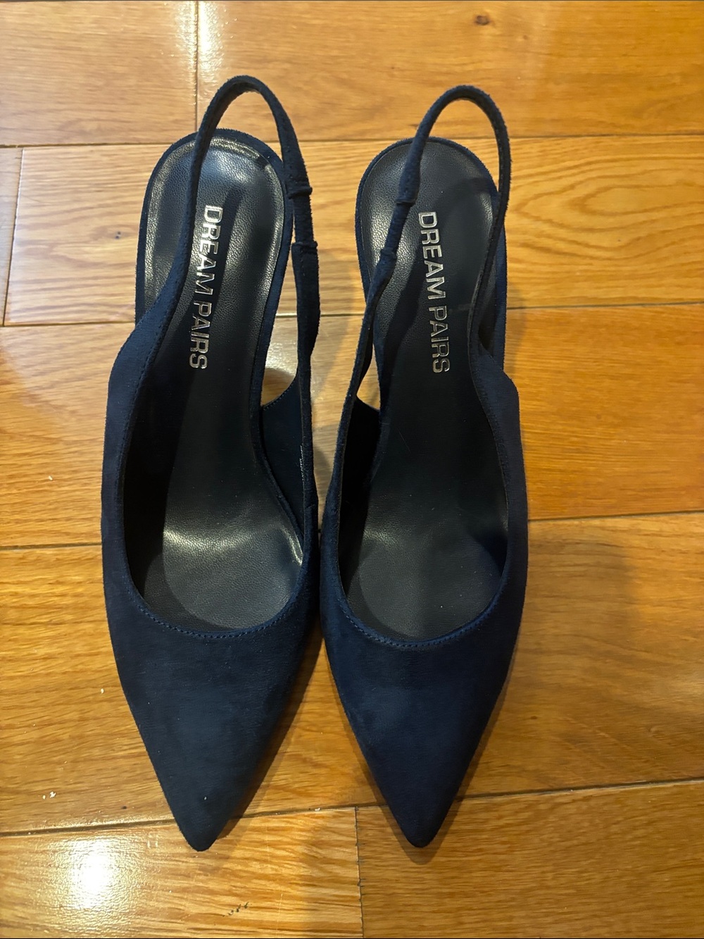 Dream Pairs Navy Pointed Toe Slingback Heels